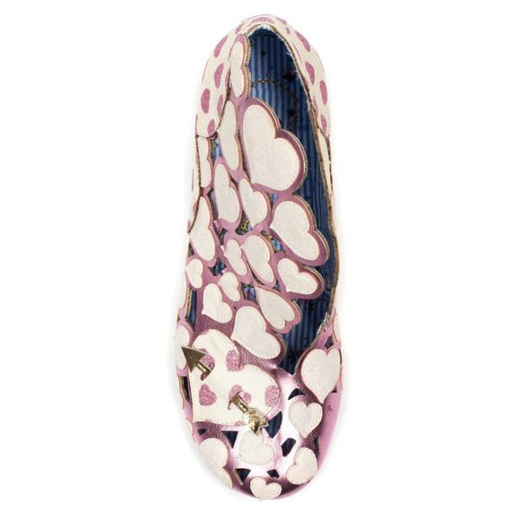 New Irregular Choice Heart Pink & White Wedding Heels Shoes 5.5 USA / 36 EU - Picture 4 of 5
